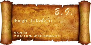 Bergh István névjegykártya